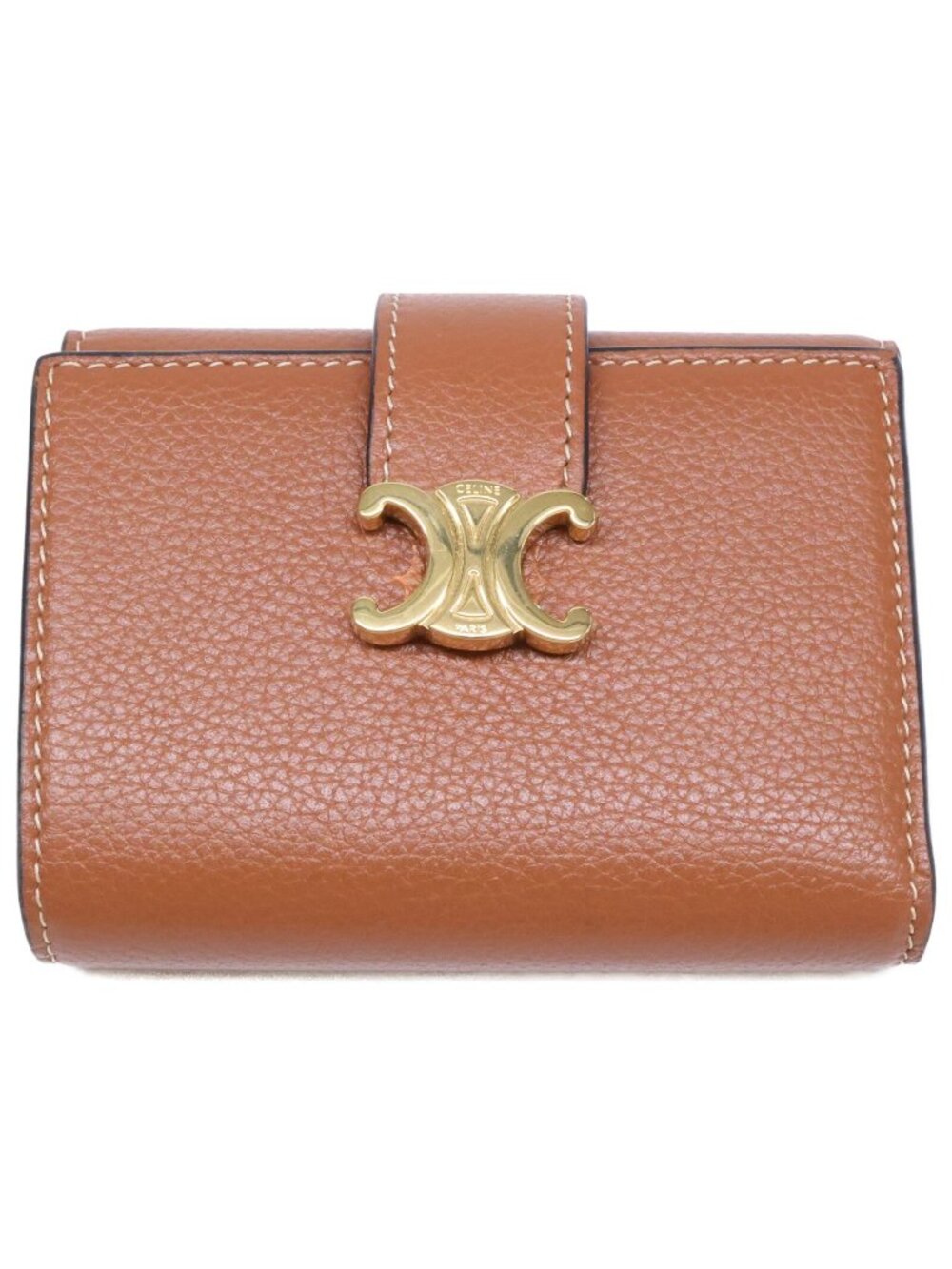 Celine Fine Strap Wallet Nino Supple Grained Calfskin Trifold